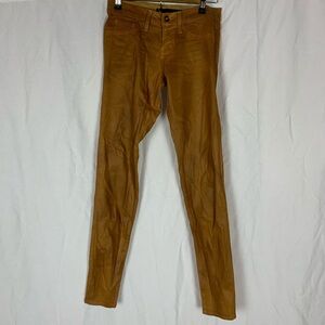 Plastic by gly camel colored skinny jeans